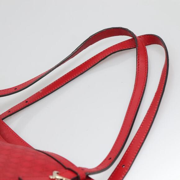 GUCCI Micro GG Canvas Micro Guccissima Bag Leather Red Gold - Picture 8 of 16